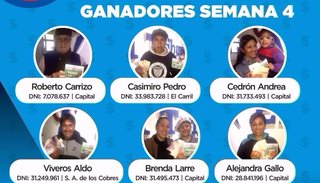 Seis ganadores se repartieron $10.833 con el Cartonazo