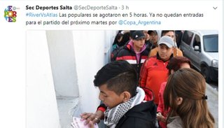 En cinco horas los hinchas de River agotaron las populares